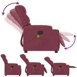  Električni masažni naslonjač od tkanine crvena boja vina | shoptok.hr