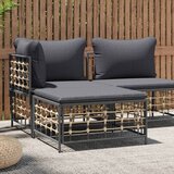 Maison Chic Vrtni stolček - Vrtni stoli za noge s temno sivo blazino poli ratan JS925, (21879031) | Shoptok.si