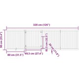 vidaXL Vrata za pse s vratašcima 4 panela sklopiva 320 cm drvo topole | shoptok.hr