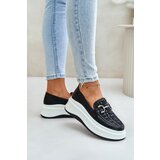 VINCEZA Women's leather moccasins on platform with decoration black | Eponuda.ba