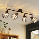 Nettlife 4-delni komplet starinskih črnih kristalnih stropnih reflektorjev E14 za hodnik, vrtljivi za 350°, industrijski, (22116869) | Shoptok.si