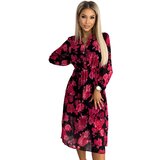 Numoco Pleated midi dress with buttons and long sleeves | shoptok.hr