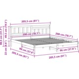 vidaXL Krevetna konstrukcija Smeđa 200 x 200 cm Čvrsta borova drva | shoptok.hr