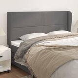  Uzglavlje s ušima sivo 203x23x118/128 cm od umjetne kože | shoptok.hr