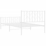  Metalni okvir kreveta uzglavlje i podnožje bijeli 107x203 cm | shoptok.hr