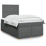 Maison Chic Box spring postelja - Vzmetna postelja z vzmetnico temno siva 120x190 cm blago SL24069, (21890761) | Shoptok.si