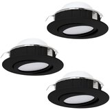 Eglo LED vgradna svetilka Pineda (Topla bela, Premer: 8,4 cm, Črna, 3 kos) | Shoptok.si