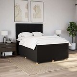 vidaXL Krevet s oprugama i madracem crni 160x200 cm od tkanine | shoptok.hr