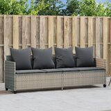 Maison Chic Ležalnik - Sončna ležalnik z blazinami svetlo siv poli ratan, (22043264) | Shoptok.si