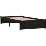  Okvir za krevet crni od masivnog drva 90 x 190 cm mali | Eponuda.com