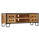 TV omarica s predali 120x30x40 cm trden mangov les | Shoptok.si