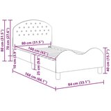  Krevet za djecu s uzglavljem Ljubičasta 80 x 160 cm Baršun | shoptok.hr