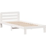 vidaXL Posteljni okvir brez vzmetnice bel 90x200 cm trdna borovina | Shoptok.si