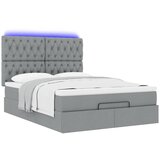  Otomanski krevet s madracem&LED svijetlosivi 140x190 cm tkanine | Eponuda.com