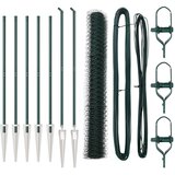 vidaXL Heksagonalna Ograda Zelena 1.4x10 m Čelik, Ograda Stupovi s Špicem 7 kom Ø32 mm 160 cm Galvanizirani Čelik | shoptok.hr