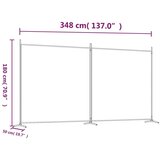 vidaXL Paravan 2-delni bel 348x180 cm blago | Shoptok.si
