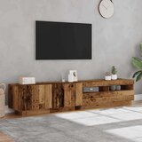 vidaXL TV omarica z LED starinski les 200x35x40 cm inženirski les | Shoptok.si