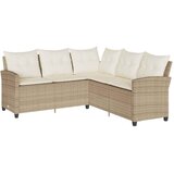 vidaXL L-oblikovani kauč s jastucima bež poli ratan - Bež Krem bijela l-shaped sofa 1 | shoptok.hr