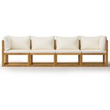  3057639 4-Seater Garden Sofa with Cushion Cream Solid Acacia Wood (2x311857) | shoptok.hr