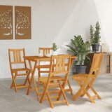 vidaXL set od 4 dijela za preklopni vrtni bistro od čvrstog bagremovog drva | shoptok.hr