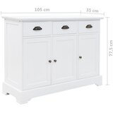  Komoda s 3 vratima MDF i borovina 105 x 35 x 77,5 cm | shoptok.hr