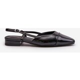 Boto Glossy Ballerinas On Low Heel With Open Heel Black Kairael | ePonuda.com