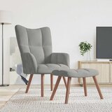 vidaXL Stolica za opuštanje s osloncem za noge svjetlosiva baršunasta | shoptok.hr