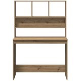 vidaXL Pisalna miza s policami artisian hrast 102x45x148 cm inž. les | Shoptok.si