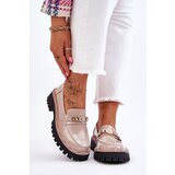 S. BARSKI Patent Leather Platform Loafers Beige Ronin Cene