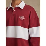 DAN FOX APPAREL Majica 'Samir' temno rdeča / bela | Shoptok.si