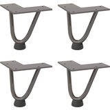  Noge s ukosnicama za stolić za kavu 4 kom. Prirodni čelik 10 cm Puni čelik | shoptok.hr