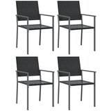 Maison Chic Vrtni stoli - Stol za vrt 4 kosi črni 54x62,5x89 cm poli ratan JS1536, (21878941) | Shoptok.si