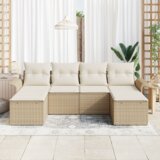 vidaXL 6-dijelni vrtni kauč set s jastučićima bež poli ratan | shoptok.hr