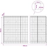  Gabion s žicom debljine 5 mm i mrežom 10x10 cm 1150x50x150 cm | shoptok.hr