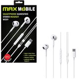 Max Mobile Žičane handsfree slu&amp;scaron;alice WE09, USB-C, bijela Slike