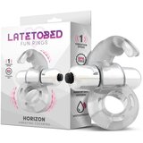 LATETOBED Horizon Vibrating Penis Ring with Rabbit Clear Cene