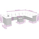  11-dijelni set vrtnih sofa od poliratana s jastucima bež | shoptok.hr