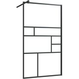 Pregrada za tuširanje s prozirnim staklom ESG 90 x 195 cm crna | shoptok.hr