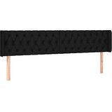  Vzglavje z ušesi črno 183x16x78/88 cm blago, (20794162) | Shoptok.si