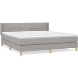  Box spring postelja z vzmetnico svetlo siva 180x200 cm blago, (20791416) | Shoptok.si