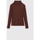 Marisse Chestnut Ribbed Turtleneck Blouse | Eponuda.ba