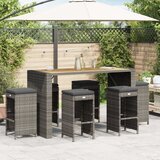 Maison Chic Vrtni barski stolčki - Stol za vrt z blazinami 6 kosov siv poli ratan JS233, (21878409) | Shoptok.si