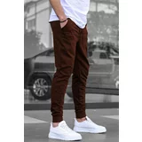 Madmext Brown Men's Tracksuits With Elastic Legs 4821