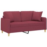  Dvosjed s ukrasnim jastucima boja vina 140 cm od tkanine | shoptok.hr