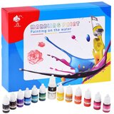  Set za slikanje na vodi ebru s 12 boja i posudom 27,5 x 20,5 cm | shoptok.hr
