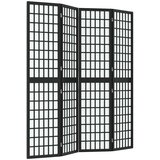  Sklopiva sobna pregrada 4 panela japanski stil 160x170 cm crna | Eponuda.com