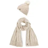 Set pletene kape i šala Sheron Set Beige