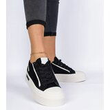 Gemre Black women's fabric platform sneakers Verinos | shoptok.hr