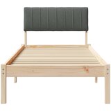 Okvir kreveta smeđe i tamnosivo 75 x 190 cm Masivna borovina | shoptok.hr