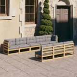  Sedežna garnitura 8-delna z blazinami trdna borovina | Shoptok.si